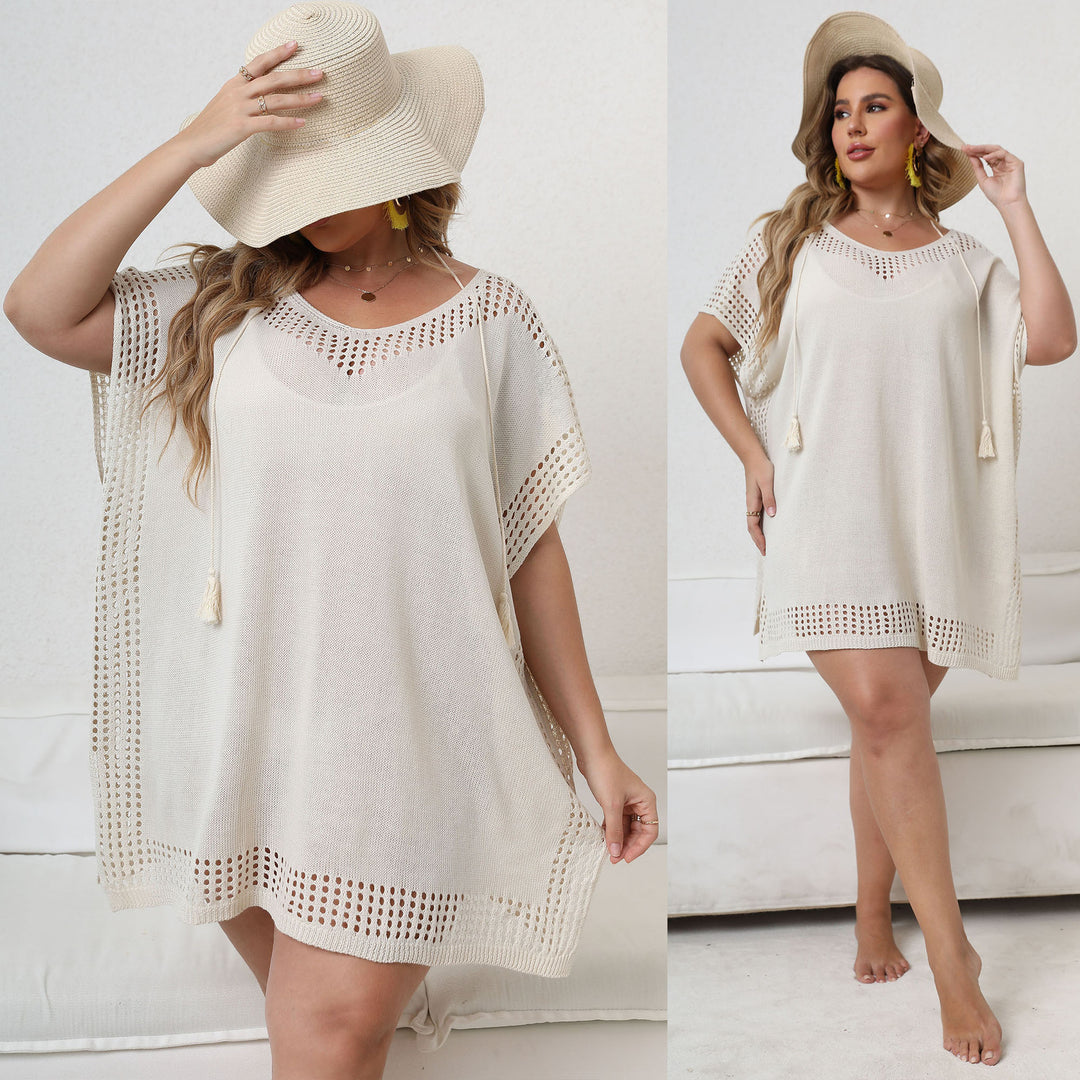 Damen luftiger Strandsarong mit dekorativen Häkelakzenten EB