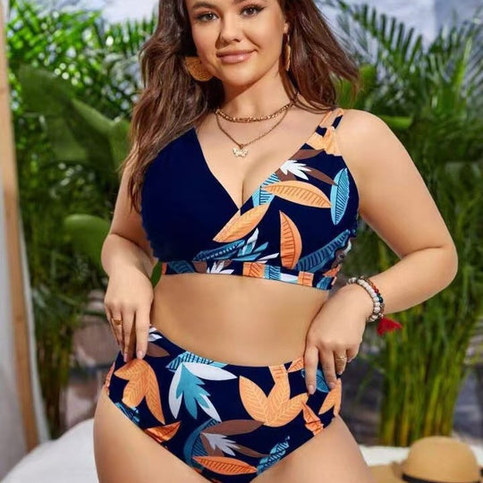 Damen Bikini-Set mit elegantem V-Design und hohem Taillenbund EB