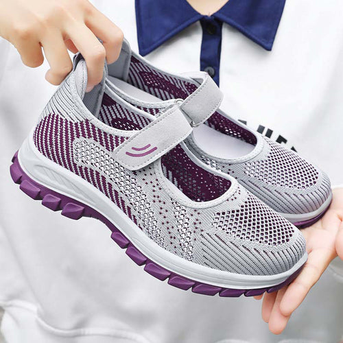 Damen Komfortable Ballerinas mit flexiblem Klettverschluss EB