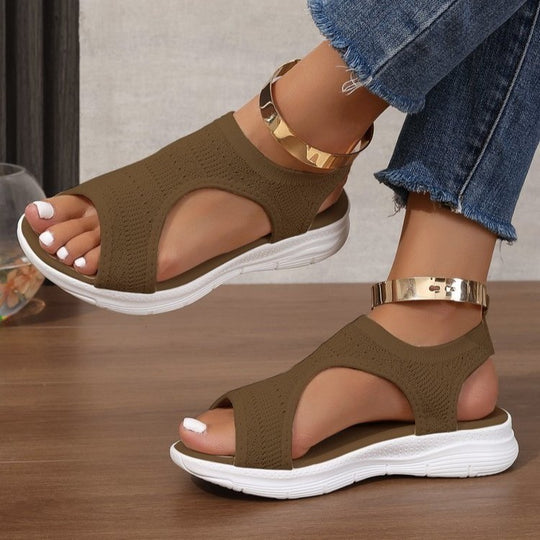 Damen Sportliche Strick-Sandalen mit atmungsaktivem Obermaterial und dämpfender Laufsohle EB