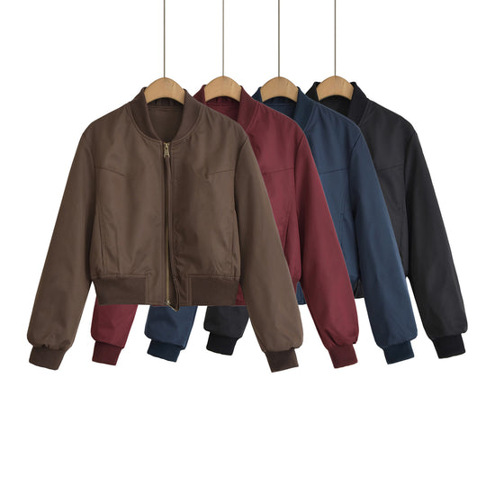 Damen modische Kurzjacke mit elastischem Bündchen EB