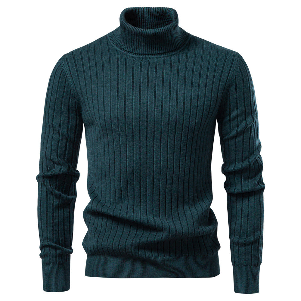Herren Rollkragenpullover mit feinem Rippstrukturdesign EB