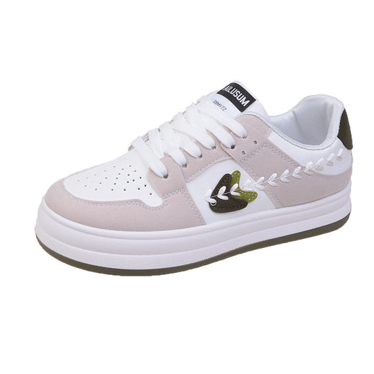 Damen Mode Sneakers mit stylischem Blätter-Design und komfortabler Sohle EB