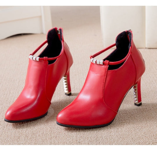 Damen Elegante Ankle Boots mit Metallic-Details EB
