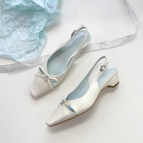 Damen Slingback-Pumps mit elegantem Schleifendetail und geschmackvoller Verzierung EB