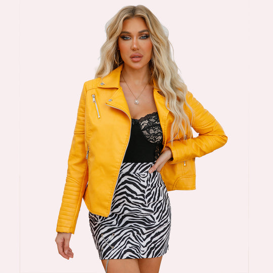 Damen Bikerjacke mit modischen Steppdetails und asymmetrischem Reißverschluss EB