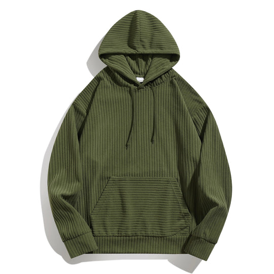 Herren Kapuzenpullover mit strukturierter Ripp-Textur und praktischen Taschen EB