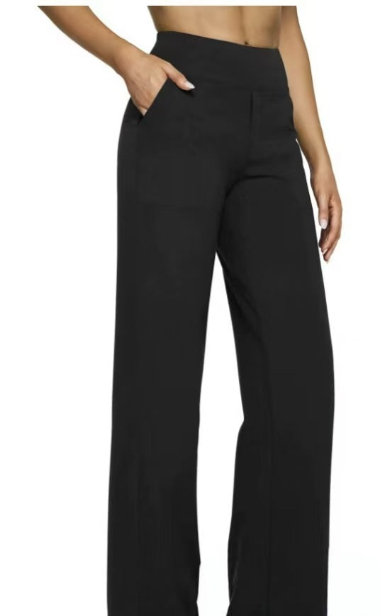 Damen Weit geschnittene Komfort-Hose mit elastischem Bund und praktischen Taschen EB