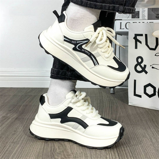 Damen Trendige Chunky Sneakers mit dämpfender Plattform-Sohle EB
