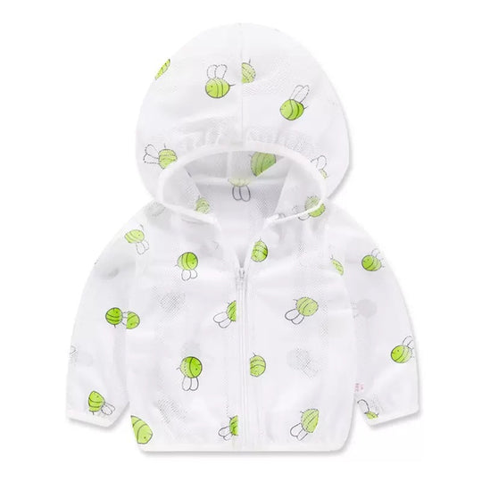 Unisex nan leichte kapuzen mesh sonnenschutzjacke mit süßem bärendruck EB