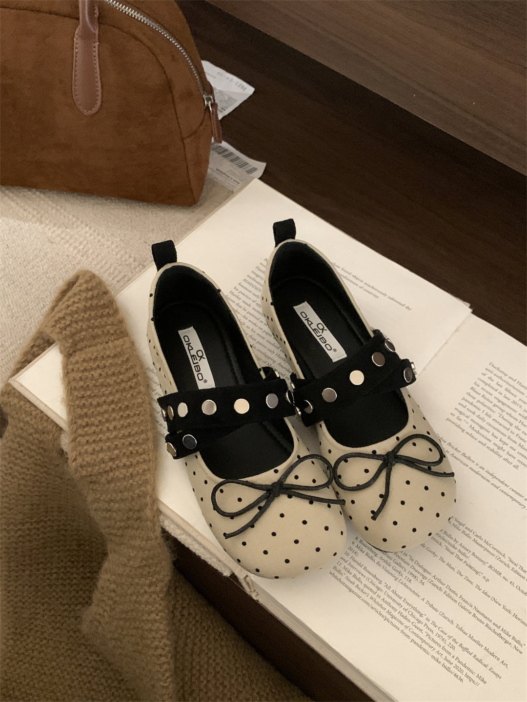 Damen Ballerinas mit verspieltem Schleifen-Design und modischem Riemen EB