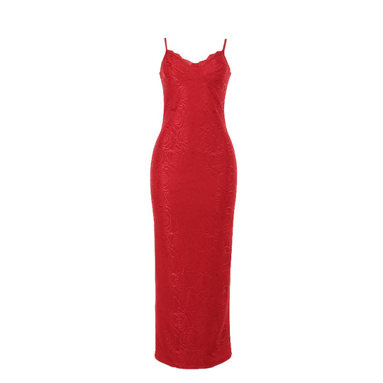 Damen figurbetontes Maxikleid mit floralem Design EB