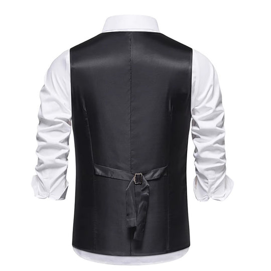 Herren elegante Doppelreiher-Weste im strukturierten Design EB