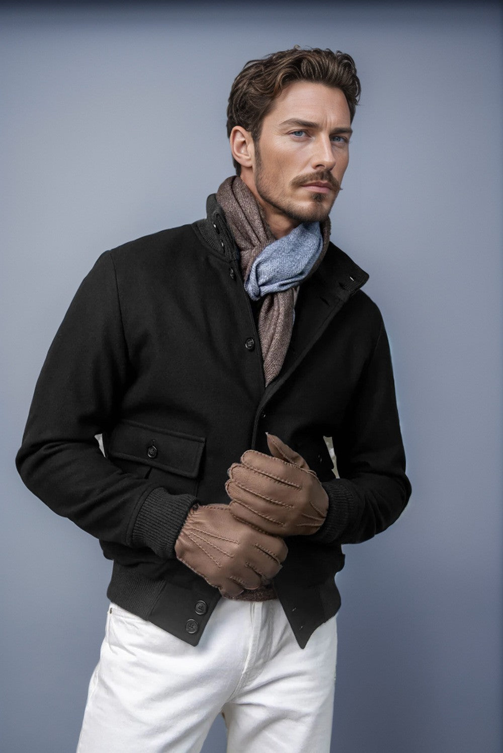 Herren lässige und strukturierte Baumwolljacke mit praktischen Taschen EB
