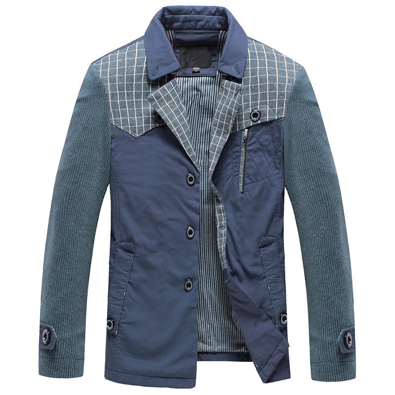 Herren Feldjacke mit Kontrast-Einsätzen und Brust-Reißverschlusstasche EB