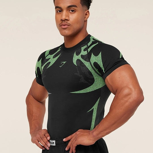 Herren nan nahtloses formgebendes Funktionsshirt mit Kompressionseffekt und ergonomischen Muskelzonen EB