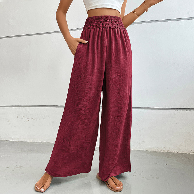 Damen Weit geschnittene Sommerhose mit elastischem Bund EB