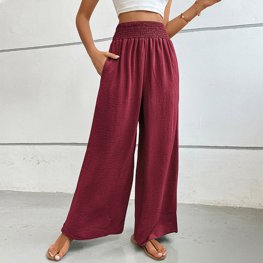 Damen Weit geschnittene Sommerhose mit elastischem Bund EB