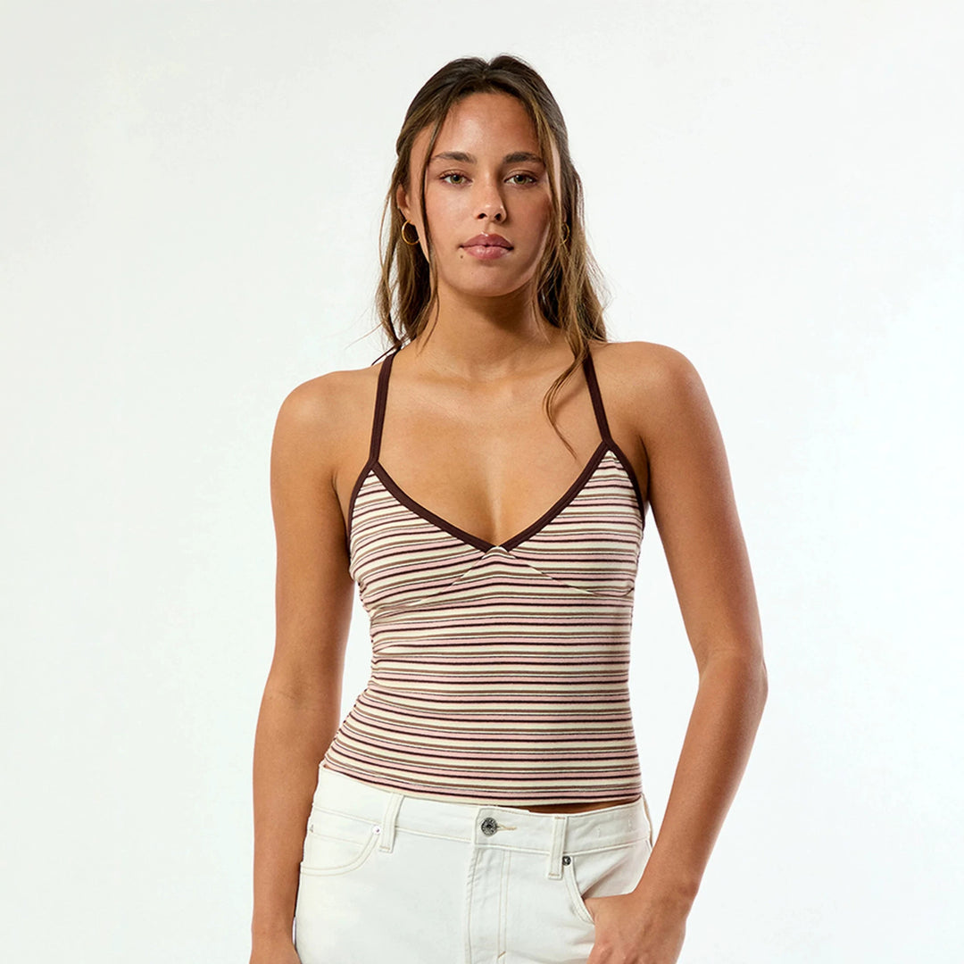 Damen Camisole-Top im lässigen Streifendesign mit verstellbaren Trägern EB