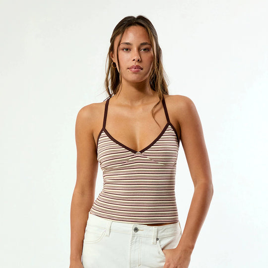 Damen Camisole-Top im lässigen Streifendesign mit verstellbaren Trägern EB