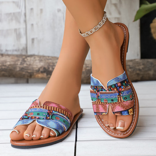 Damen Sommerliche Pantoletten mit funkelndem Design und ergonomischer Fußbettung EB