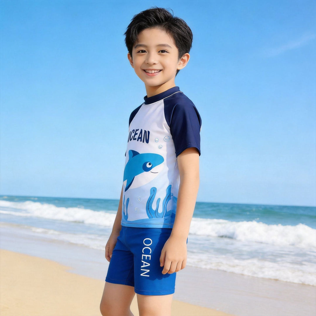 Jungen UV-Schutz Schwimmanzug mit kurzen Ärmeln EB
