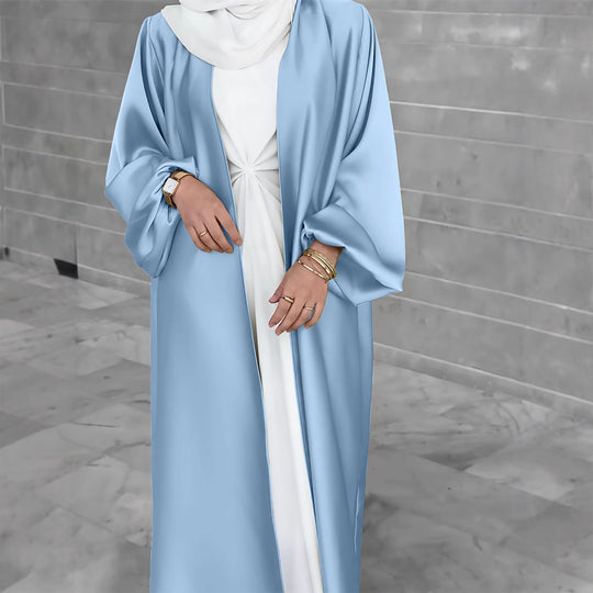Damen Elegante Satinjacke mit weit geschnittenen Ärmeln EB