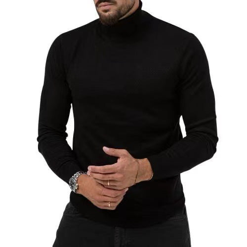 EB | Rollkragenpullover Slim Fit Weiche Atmungsaktive Baumwollmischung Gerippte Kanten