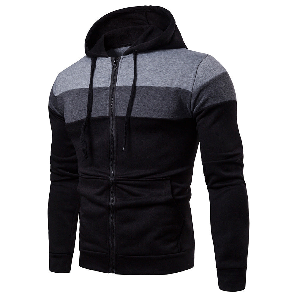 Herren sportliche Kapuzenjacke mit Farbblockdesign EB