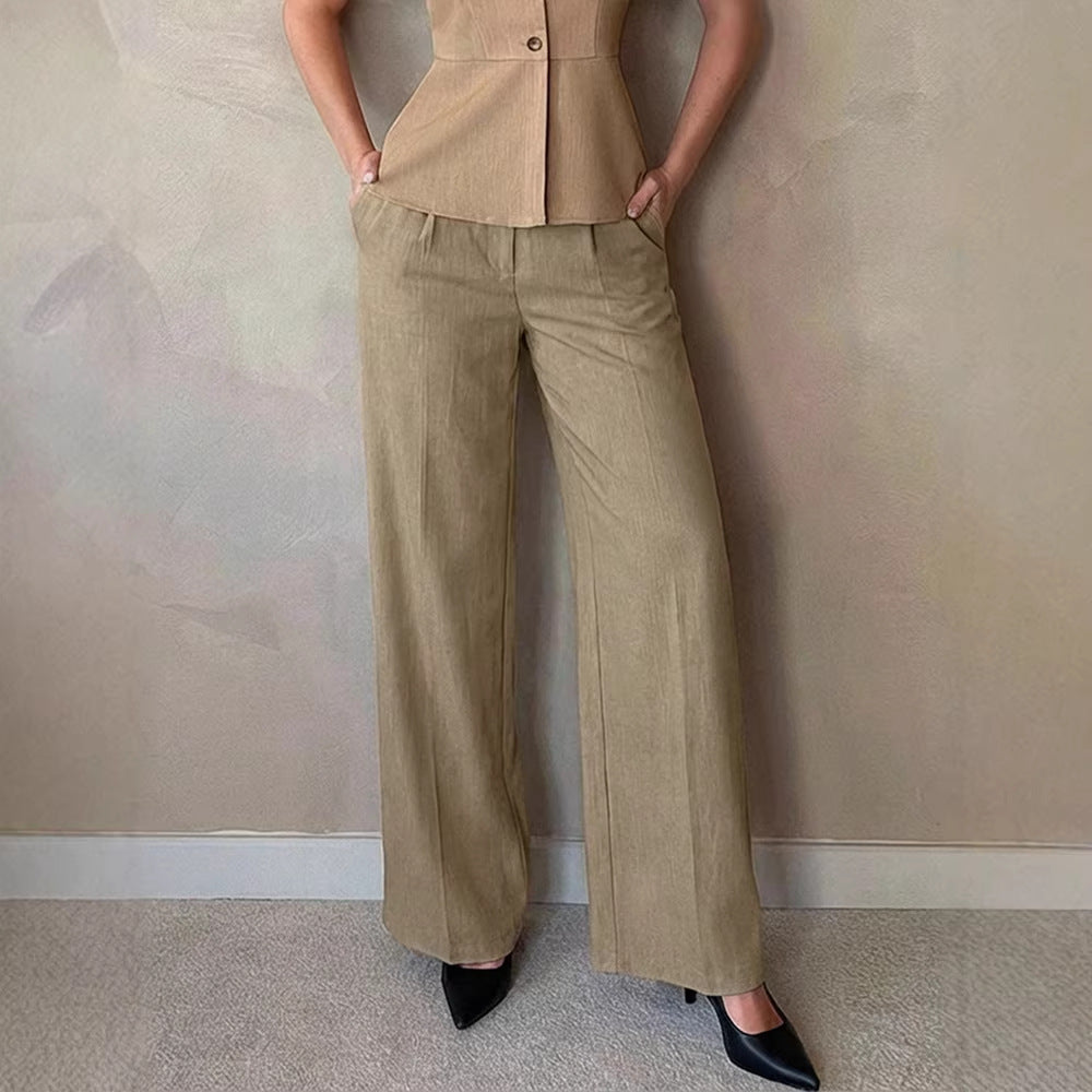Damen Elegante Palazzo-Hose mit hohem Bund und schickem Schnitt EB