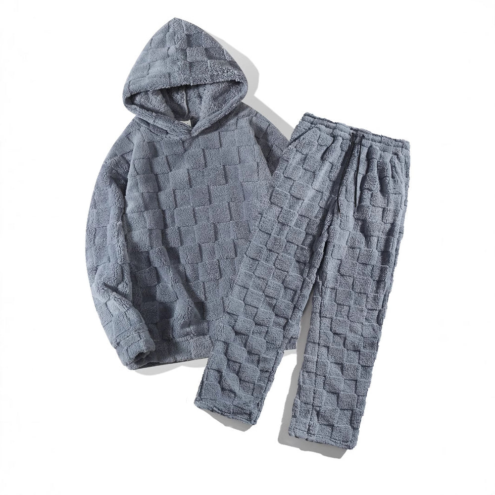 Damen Gemütliches Fleece-Set mit Kapuze und elastischem Bund EB