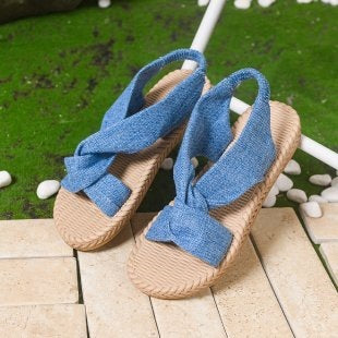 Damen Riemchensandalen mit elegantem Schleifen-Design und bequemem Fußbett EB