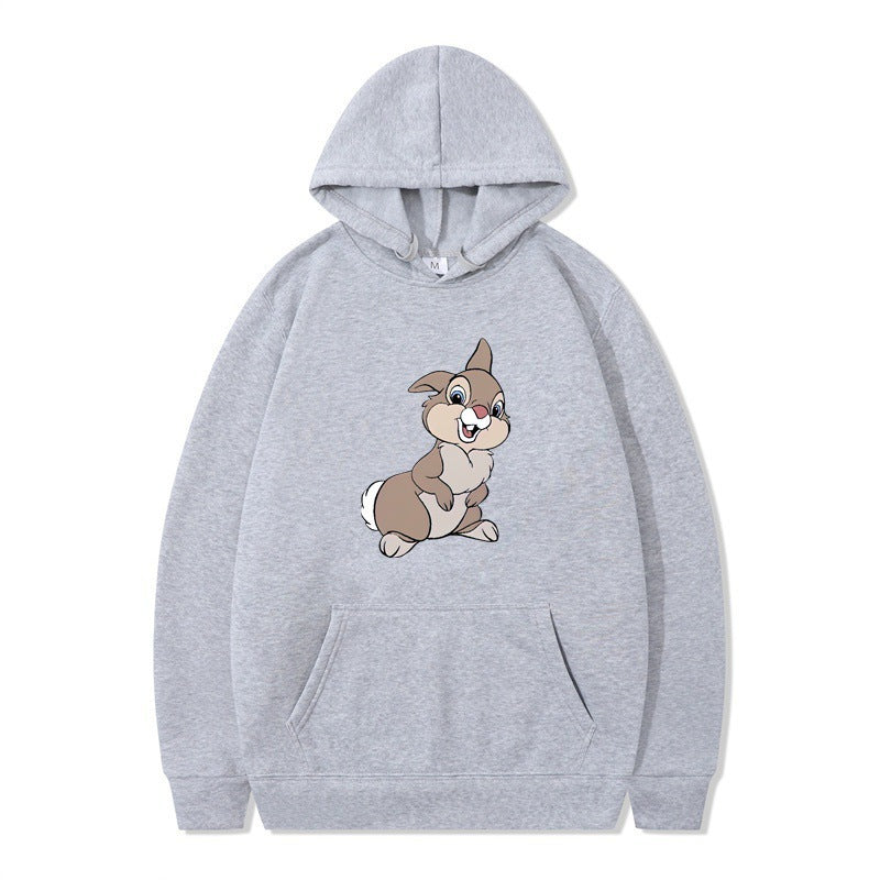 Damen Kapuzenpullover mit niedlichem Hasen-Design und bequemen Kängurutaschen EB