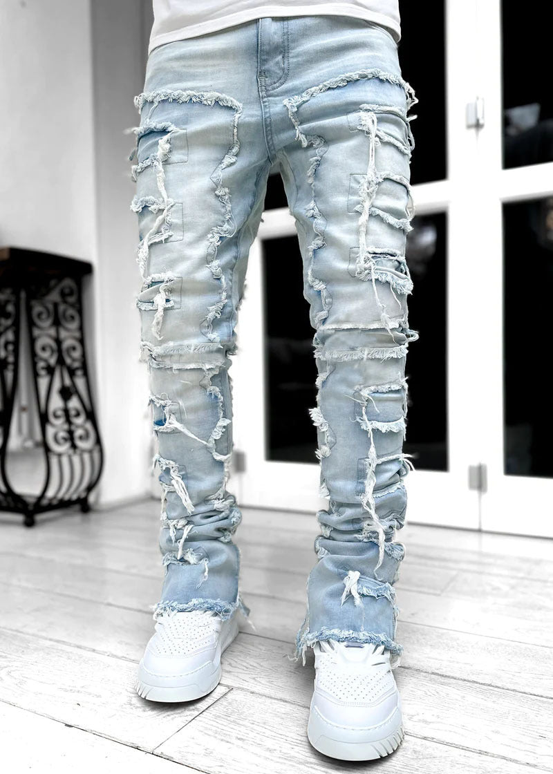 Herren modische Ripped Denim-Hose im lässigen Street-Style EB