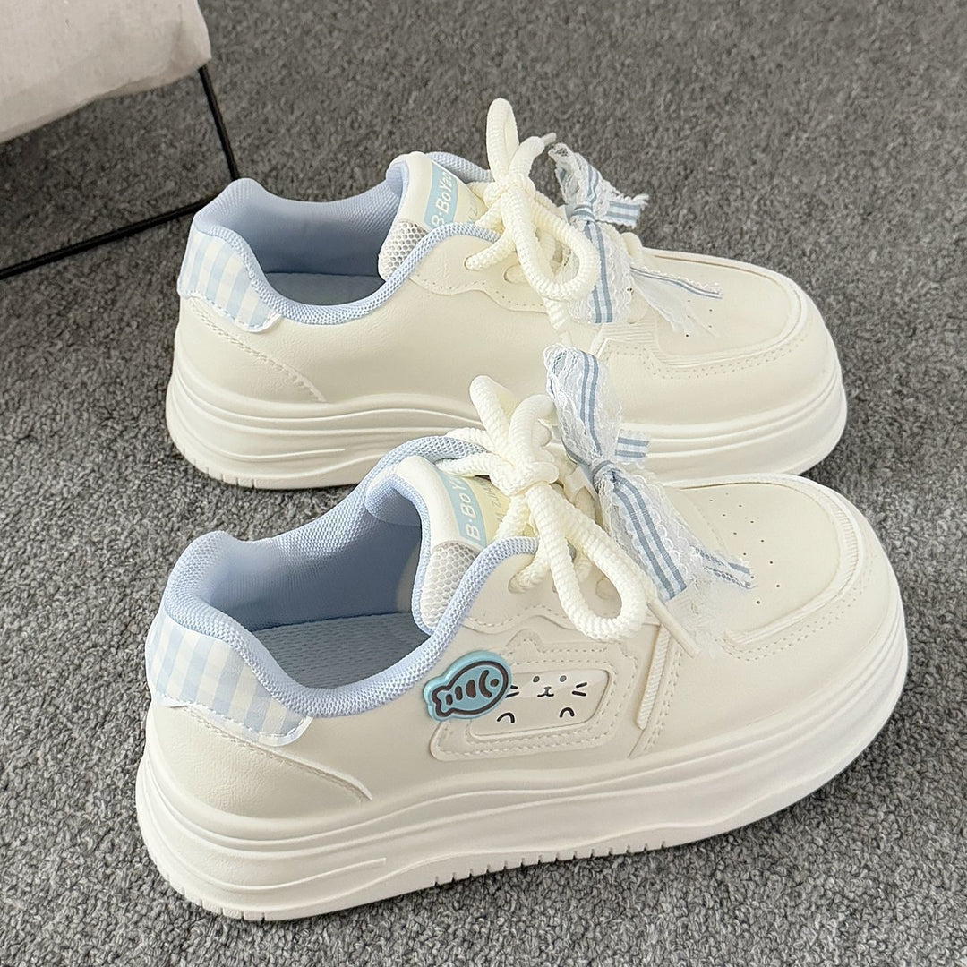Damen Sportliche Sneakers mit verspieltem Katzenmotiv und bequemer Dämpfung EB