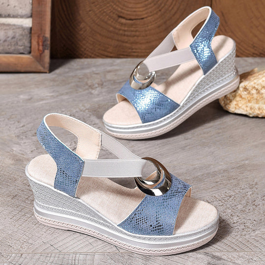 Damen modische Plateau-Sandalen mit stylishem Verschluss EB