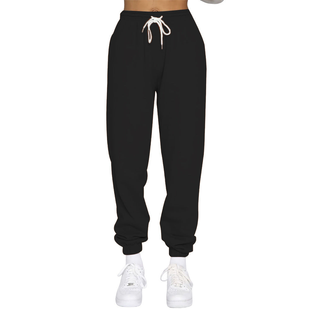 Damen nan taillierte Jogginghose mit hohem Bund Kordelzug und elastischen Knöchelbündchen EB