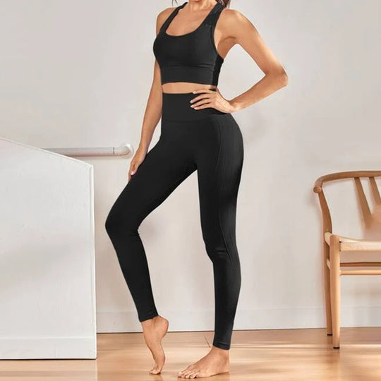 Damen Hochbund-Leggings aus atmungsaktivem Material mit figurformendem Effekt EB
