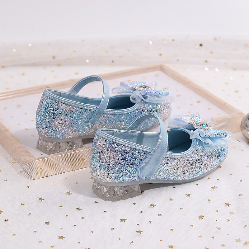 Damen Glitzernde Ballerinas mit Schleife EB