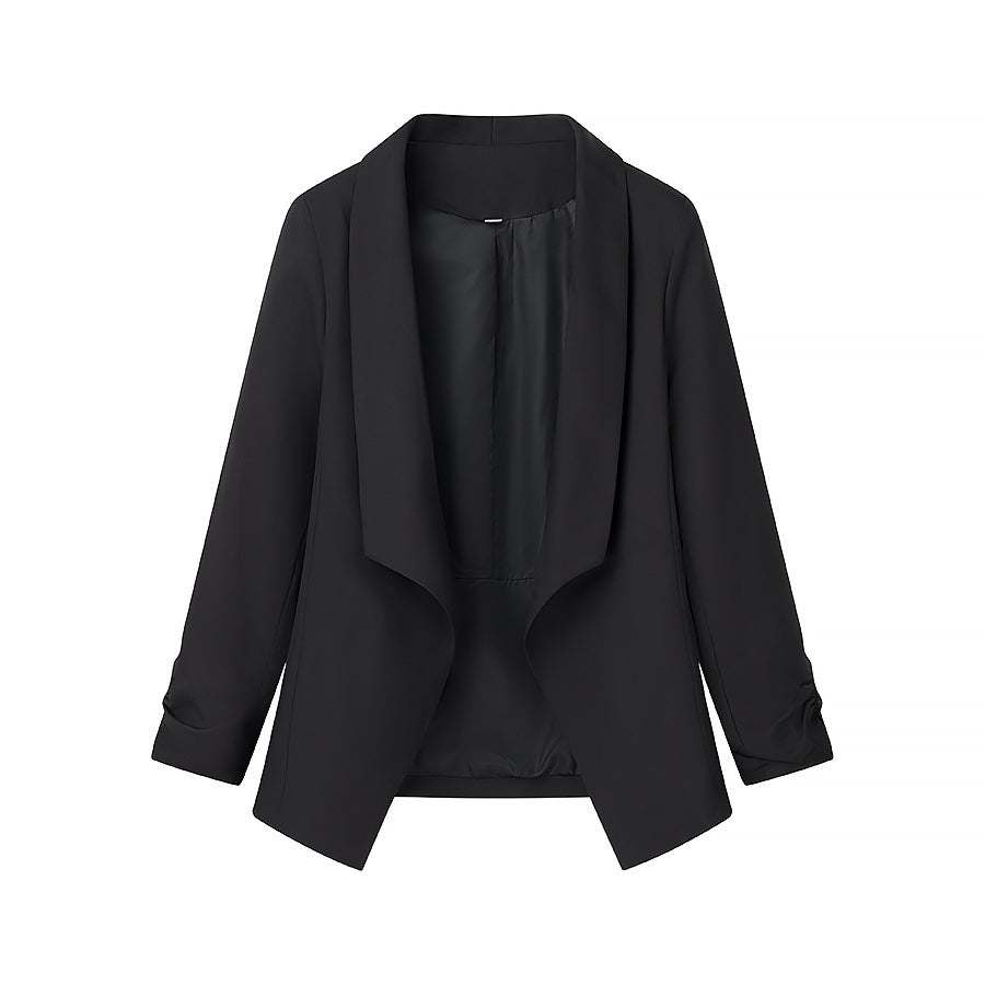 Damen elegante Blazerjacke mit lässigem Schnitt und modischem Revers EB