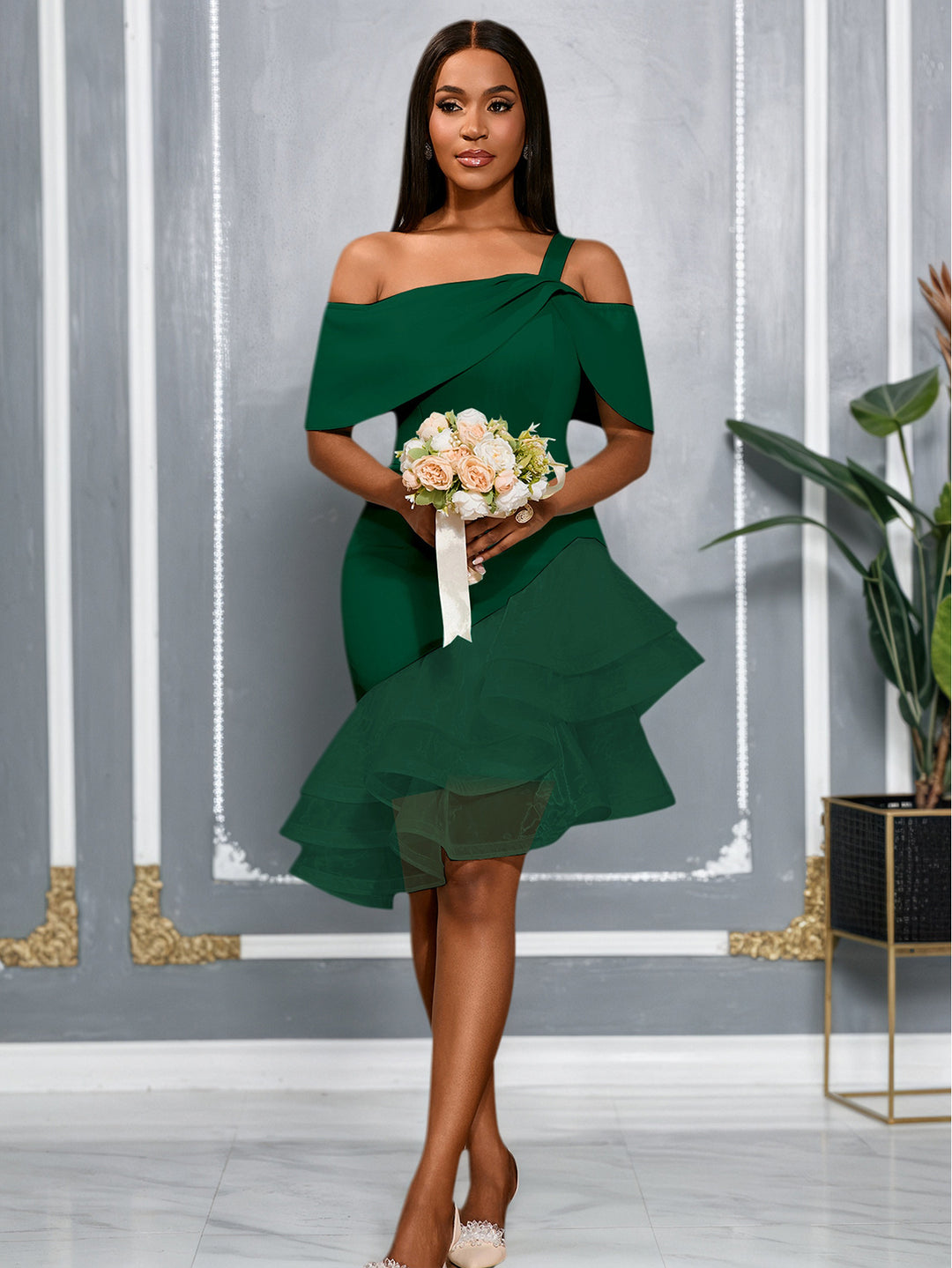 Damen Festliches Wickelkleid EB