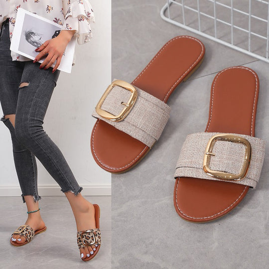 Damen modische Slipper mit eleganter Schnallen-Details EB