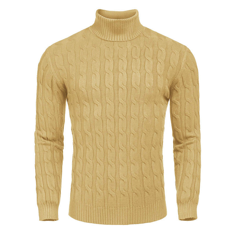 Herren modischer Rollkragenpullover mit Zopfmuster EB
