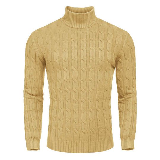 Herren modischer Rollkragenpullover mit Zopfmuster EB