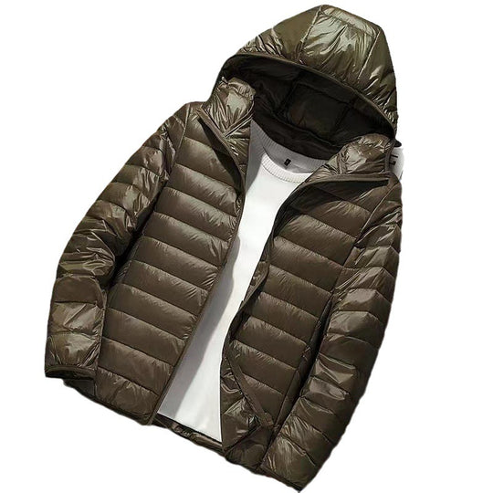 Herren nan ultraleichte Kapuzen-Steppjacke mit Packfunktion und winddichtem Shell EB