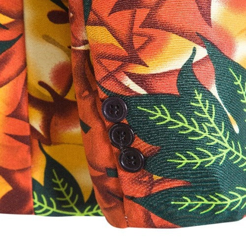 Damen Blazer im tropischen Blätterdesign EB