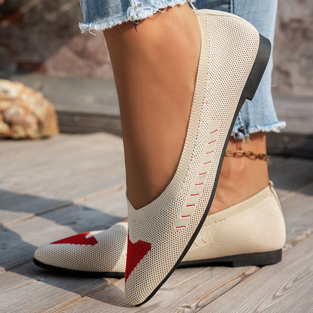 Damen Ballerinas mit kreativem Hahnentrittmuster und flexiblem Fußbett EB