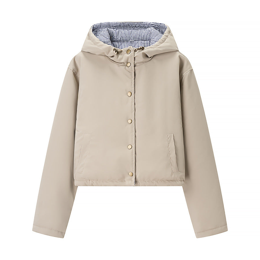 Damen Utility-Jacke mit abnehmbarer Kapuze und praktischen Taschen EB