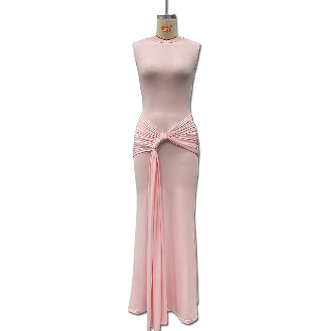 Damen Maxikleid mit stilvollem Wickel-Design und figurformender Silhouette EB