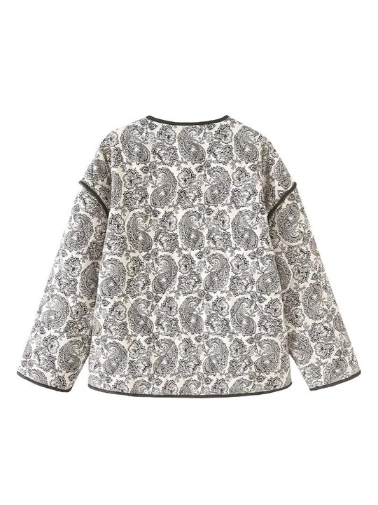 Damen modische Quiltjacke mit einzigartigem Paisleymuster EB